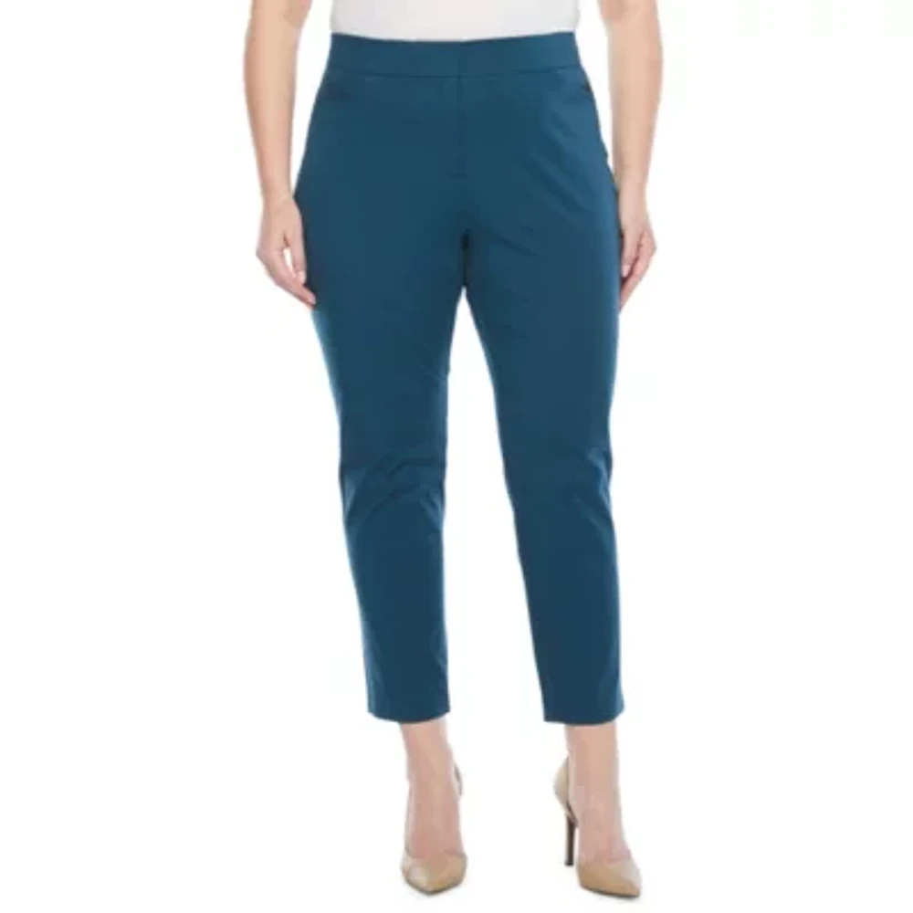 Worthington Womens Straight Leg Ankle Pant - Plus