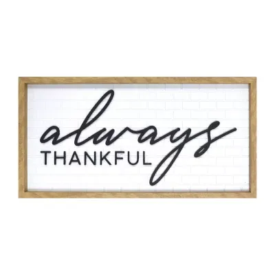 12x24 Always Thankful Wall Sign