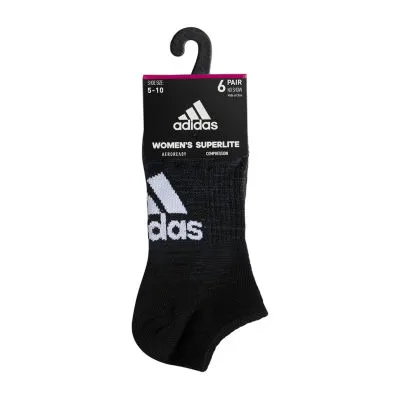 adidas 6 Pair No Show Socks Womens