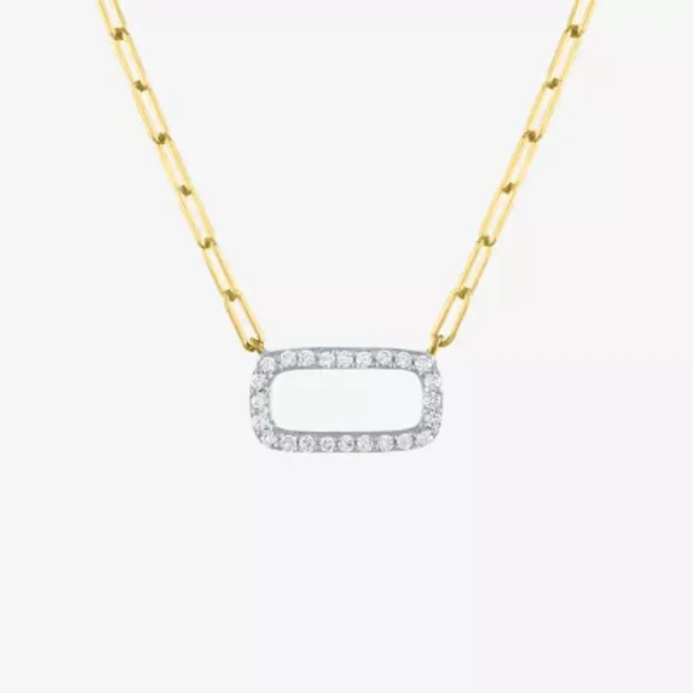 Diamond Addiction Womens 1/8 CT. T.W. Natural White 10K Gold Pendant Necklace