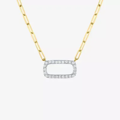 Diamond Addiction Womens 1/8 CT. T.W. Natural White 10K Gold Pendant Necklace