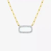 Diamond Addiction Womens 1/8 CT. T.W. Natural White 10K Gold Pendant Necklace