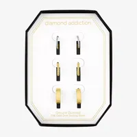 Diamond Addiction Diamond-Accent Natural Diamond 14K Gold Over SIlver or Sterling SIlver 3 Pair Earring Set