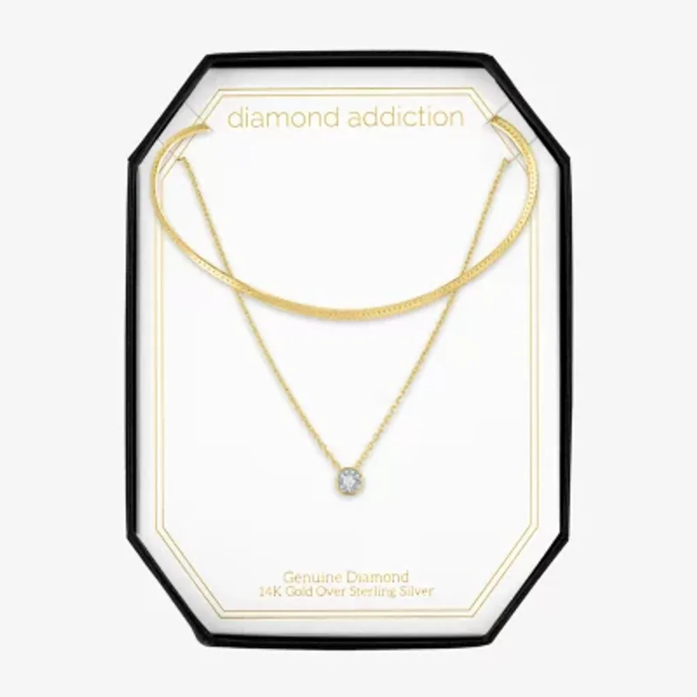 Diamond Addiction Womens 2-pc. Diamond Accent Natural White Diamond Sterling Silver Necklace Set