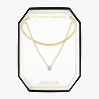 Diamond Addiction Womens 2-pc. Accent Mined White Sterling Silver Necklace Set