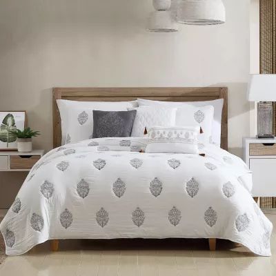 Marie Claire Washed Risa 6-pc. Embroidered Quilt Set