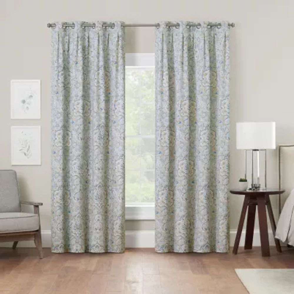 Waverly Flying Carpet Sheer Grommet Top Single Curtain Panel