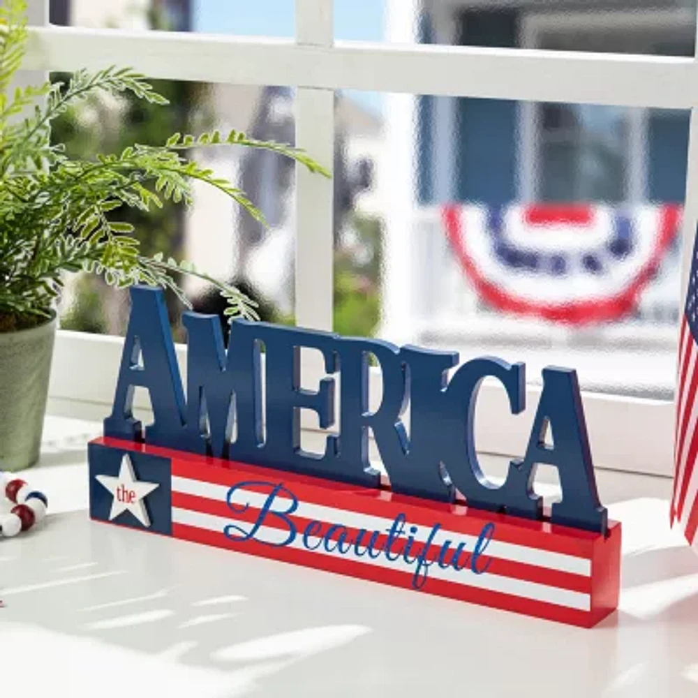 Glitzhome Wooden Sign Tabletop Decor