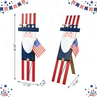 Glitzhome Wooden Uncle Sam Christmas Porch Sign