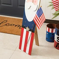 Glitzhome Wooden Uncle Sam Christmas Porch Sign