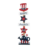 Glitzhome Wooden Top Hat Christmas Porch Sign