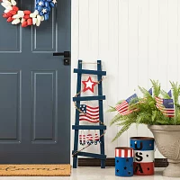 Glitzhome Ladder-Shaped Usa Christmas Porch Sign