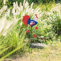 Glitzhome Metal Rooster Stake 4th of July Yard Art