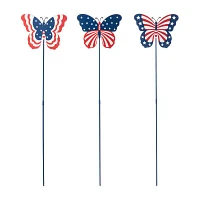 Glitzhome Metal Butterflies 4th of July Yard Art