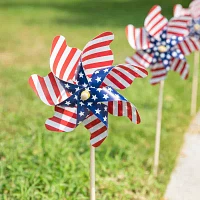 Glitzhome Stars And Stripes Windmills 4th of July Yard Art