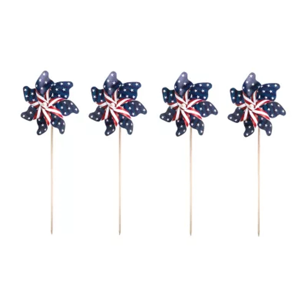 Glitzhome Patriotic Windmills 4th of July Yard Art