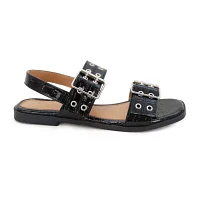 Yoki Womens Holly Slingback Strap Flat Sandals