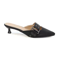Yoki Womens Kitya Pointed Toe Kitten Heel Pumps