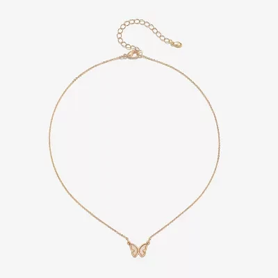 Bijoux Bar Delicates Delicates Gold Tone 16 Inch Link Butterfly Pendant Necklace