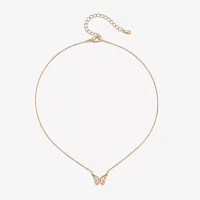 Bijoux Bar Delicates Delicates Gold Tone 16 Inch Link Butterfly Pendant Necklace