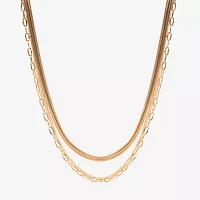 Bijoux Bar Delicates Gold Tone / Inch Snake Strand Necklace