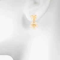 Bijoux Bar Delicates Gold Tone Simulated Pearl Flower Drop Earrings