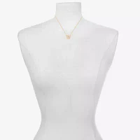 Bijoux Bar Delicates Gold Tone Womens Glass Simulated Pearl Flower Pendant Necklaces