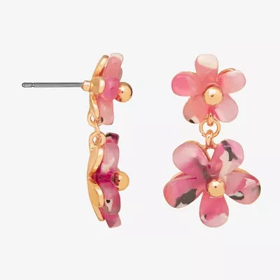 Bijoux Bar Delicates Gold Tone Flower Drop Earrings