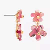Bijoux Bar Delicates Gold Tone Flower Drop Earrings