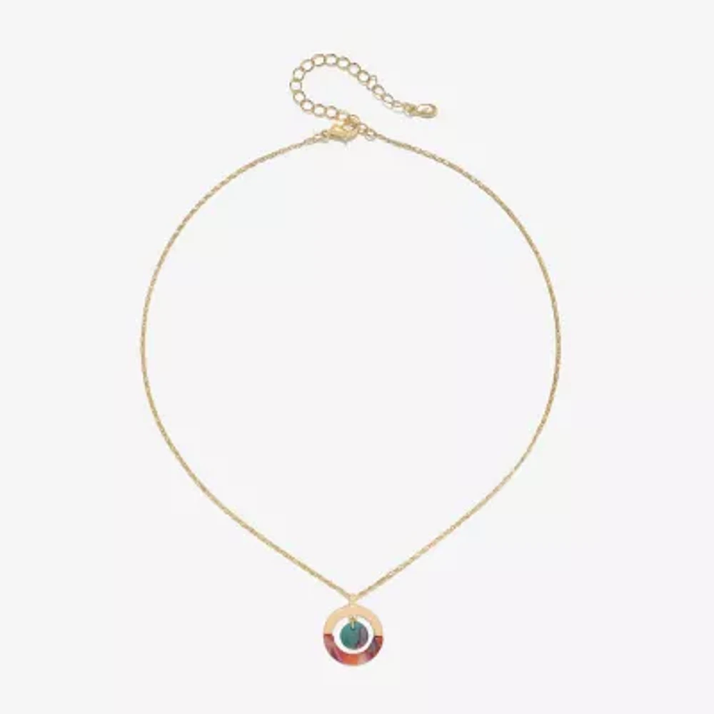 Bijoux Bar Gold Tone Womens Zinc Pendant Necklaces