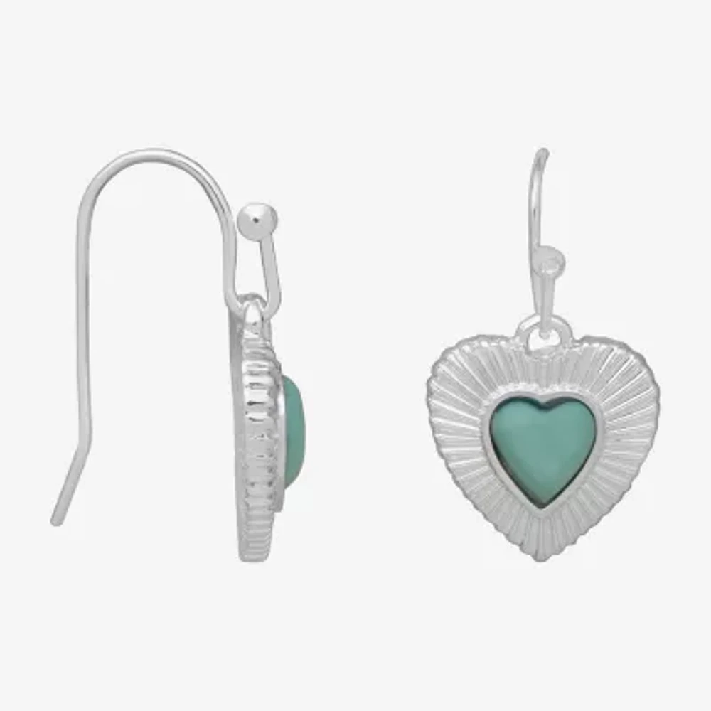 Bijoux Bar Delicates Silver Tone Heart Drop Earrings