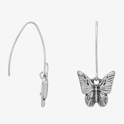 Bijoux Bar Delicates Silver Tone Butterfly Drop Earrings