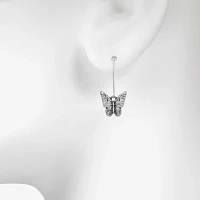 Bijoux Bar Delicates Silver Tone Butterfly Drop Earrings