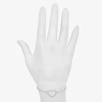 Bijoux Bar Delicates Silver Tone Heart Bangle Bracelet