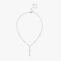 Bijoux Bar Delicates Silver Tone 16 Inch Link Cross Y Necklace