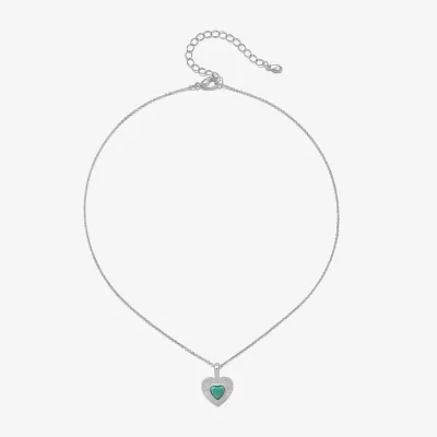 Bijoux Bar Silver Tone Womens Heart Pendant Necklaces