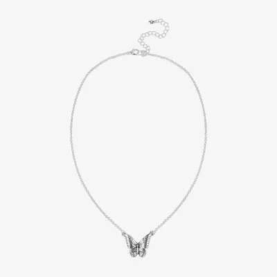 Bijoux Bar Delicates Silver Tone Womens Butterfly 16 Inch Pendant Necklace