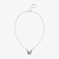 Bijoux Bar Delicates Silver Tone Womens Butterfly 16 Inch Pendant Necklace