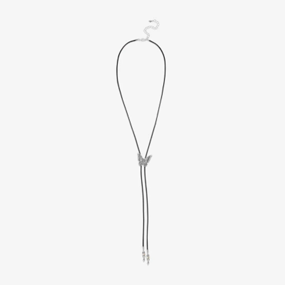 Bijoux Bar Delicates Silver Tone 24 Inch Butterfly Y Necklace