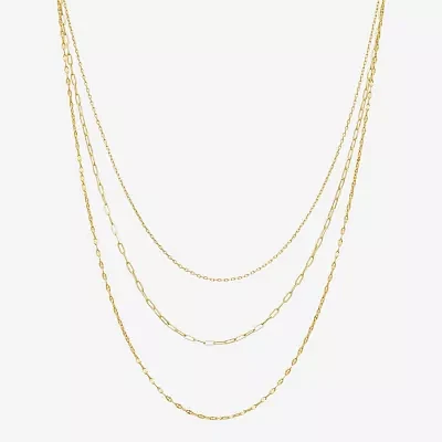 Silver Reflections 16/18/20 Inch 3-pc. 14K Gold Over Brass 20 Inch Link Necklace Set