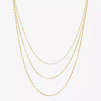 Silver Reflections 16/18/20 Inch 3-pc. 14K Gold Over Brass 20 Inch Link Necklace Set
