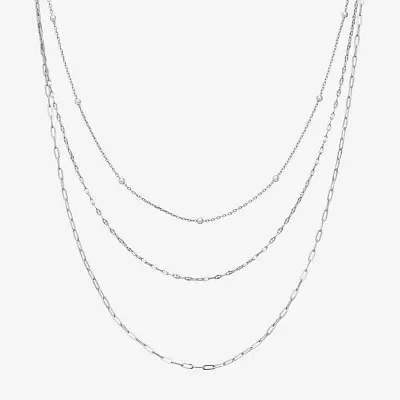 Silver Reflections 16/18/20 Inch 3-pc. Pure Silver Over Brass 20 Inch Link Necklace Set