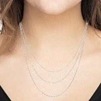 Silver Reflections 16/18/20 Inch 3-pc. Pure Silver Over Brass 20 Inch Link Necklace Set