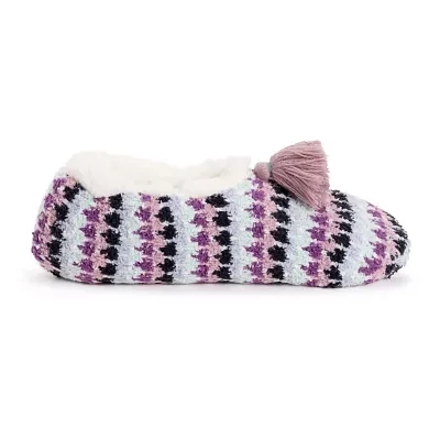 Muk Luks Tassel Cozy Ballerina Womens 1 Pair Slipper Socks