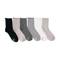 Muk Luks 6 Pair Crew Socks Womens