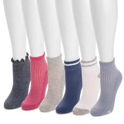 Muk Luks Mini 6 Pair Crew Socks Womens