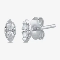 1/10 CT. T.W. Lab Grown White Diamond 10K White Gold 6mm Stud Earrings