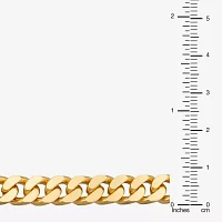 Made in Italy 24K Gold Over Silver 8 1/2 Inch Solid Curb Chain Bracelet