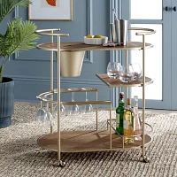 Alora Glass-Top Serving Cart