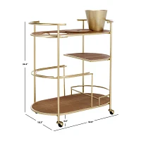 Alora Glass-Top Serving Cart